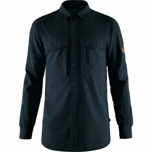 Camisas Fjallraven Kanken Abisko Hombre Azul Marino | MGHWYCB-37