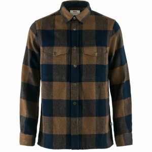 Camisas Fjallraven Kanken Abisko Hombre Azul Marino Oscuro | PRKXQFJ-53