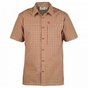 Camisas Fjallraven Kanken Svante Seersucker Hombre Rojos | YVPQOZB-61