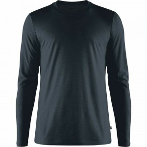 Camiseta Fjallraven Kanken Abisko Hombre Azul Marino | DPTRXZE-19