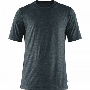 Camiseta Fjallraven Kanken Abisko Hombre Azul Marino | NHXYRBJ-71