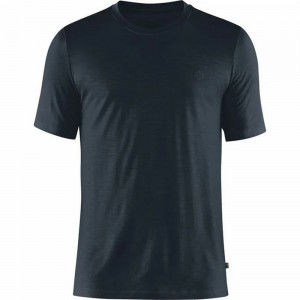 Camiseta Fjallraven Kanken Abisko Hombre Azul Marino | GXTYLMF-41