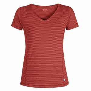 Camiseta Fjallraven Kanken Abisko Mujer Rojos | RQSMJZN-24