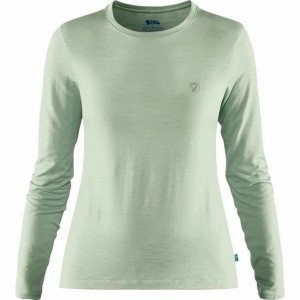 Camiseta Fjallraven Kanken Abisko Mujer Verdes | KLZRHQM-29