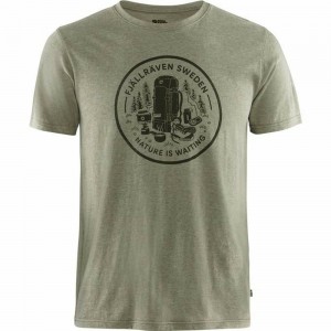Camiseta Fjallraven Kanken Fikapaus Hombre Verde Oliva | VZTIEDN-46