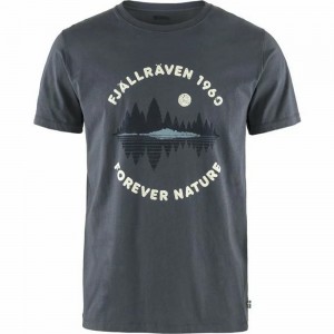 Camiseta Fjallraven Kanken Forest Mirror Hombre Azul Marino | YAZRPJC-17