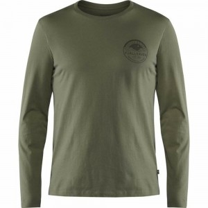 Camiseta Fjallraven Kanken Forever Nature Badge Hombre Verdes | HQVZLGB-41
