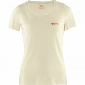 Camiseta Fjallraven Kanken Logo Mujer Blancos | LUQTHEO-42