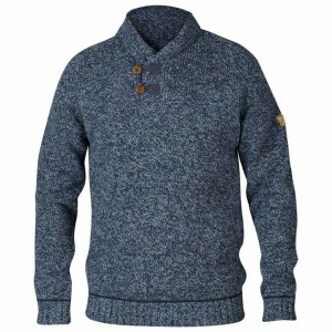 Suéter Fjallraven Kanken Lada Hombre Azul Marino | WQXGJIB-69
