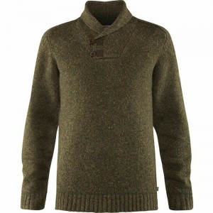 Suéter Fjallraven Kanken Lada Hombre Verde Oliva Oscuro | EXSTNGI-95